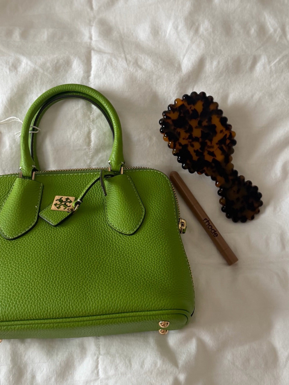 Tory Burch Matcha Green Leather Satchel - Picture 8 of 10